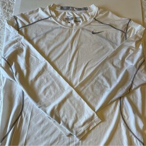NIKE PRO Combat Dri Fit White Long Sleeve Size X-Large Men Fitted